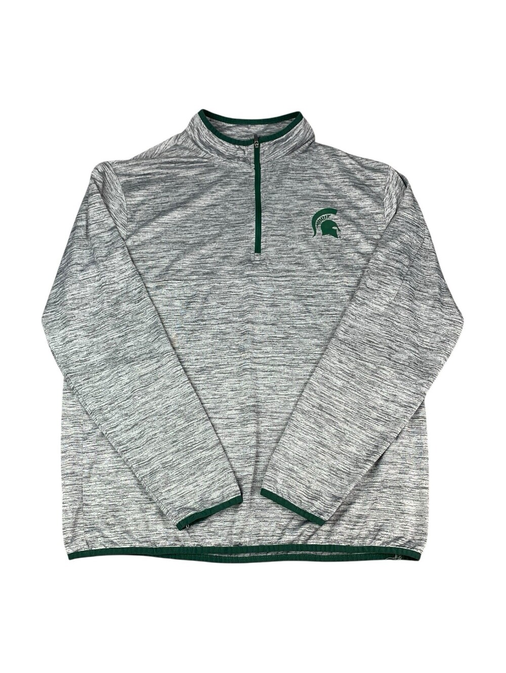 Michigan State Spartans Men’s 1/4 Zip Pullover Top, Gray, Colosseum, Size Large
